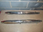 66 ? Suzuki S32-2 Olympian 150 Right + Left Exhaust Pipe Mufflers Set. Fixed Price $99.99.