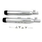 V-twin Mfg Chrome In. Slip-on Mufflers W/black Tapered End Caps 30-1282. Fixed Price $152.91.