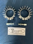 Clamp Exhaust Set Chrome For Triumph # 70-4501 T120 TR6 With Bolts 70-0407. Fixed Price $47.98.