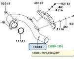 Kawasaki Oem 18088-0356 Pipe-exhaust. Fixed Price $370.60.