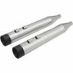 Drag Specialties Chrome 4" Slip-on Muffler Black End Caps 1995-16 Harley Touring. Fixed Price $572.40.