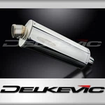 Delkevic Slip On 14" Oval Stainless Motorcycle Exhaust Muffler With Strap. Fixed Price $189.99.
