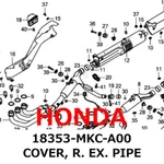 New Honda Genuine 2018-2023 Gold Wing Cover, R. Ex. Pipe 18353-MKC-A00. Fixed Price $145.00.