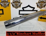 96-25 Rinehart Harley Touring Left 3.5"INCH Muffler Chrome W/chome End Cap. Fixed Price $119.95.