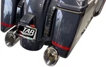 Tab Performance 50 Cal Chrome Slip-ons Slash Cut Zombie Baffles Harley Tourin.... Fixed Price $899.95.