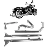 True Dual Pipes With Fishtail Mufflers For Harley Softail 2018-LATER Models. Fixed Price $735.00.