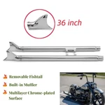 Chrome 36" Slip On Fishtail Mufflers Exhaust Pipes For Harley Softail Choppers. Fixed Price $129.99.