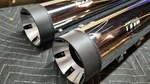 Supertrapp Stout 4" Slip-on Mufflers Exhaust 17-18-19 Harley Touring Chrome/blk. Fixed Price $415.00.