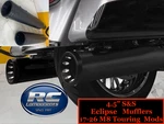 Rcx 17-26 Harley Touring Components 4.5" Slip Mufflers Excalibur Eclipse. Fixed Price $299.95.