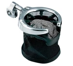 Kuryakyn 1484 Drink Holder With Mesh Basket For Round Bars, Chrome & Black. Fixed Price $129.99.