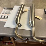 Oem Used Triumph Bonneville Bobber Left & Right Exhaust Brushed Silencer Muffler. Fixed Price $224.95.