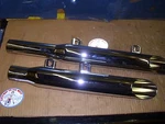 Khrome Werks,slip-on Mufflers,ridgid Mount Evo's, 1994 Fx/fxst #202094B/95/96.#. Fixed Price $80.11.