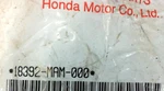 Nos Genuine Honda 18392-MAM-000 Gasket B Muffler Gl Models Goldwing. Fixed Price $10.00.