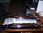 Harley 2006 Efi Softail Shorty Dual Muffler Slip On Kit. Fixed Price $150.00.