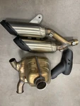 Ducati Monster/plus 2021-2025 Silencer/presilencer Part # 57315073C & 57212122C. Fixed Price $200.00.