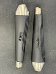 Triumph Speed Twin Exhaust Mufflers: T2302563, T2302564. Fixed Price $350.00.