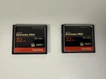 (2X) Two Sandisk 32GB Cf Memory Card 160MB/S. Fixed Price $63.20.