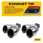 2X 2.5 In / 7 Out Dual Exhaust Silver Muffler Tail Pipe Weld On. Fixed Price $85.59.