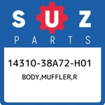 14310-38A72-H01 Suzuki Body,muffler,r 1431038A72H01, New Genuine Oem Part. Fixed Price $400.93.