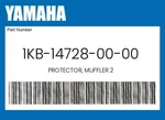 Yamaha Genuine Protector, Muffler 1KB-14728-00-00. Fixed Price $40.04.