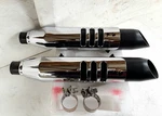 Oem Harley 2014-18 Xl Sportster 883/1200 Slip On Mufflers W/ Chrome Heatshields. Fixed Price $159.99.