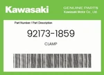 Kawasaki Genuine Clamp 92173-1859. Fixed Price $19.68.