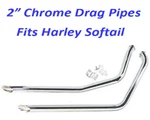 Exhaust Drag Pipes 2" Harley Softail Fxst Heritage Fat Boy Springer 1986-2006. Fixed Price $99.95.