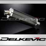 Delkevic Slip 14" Oval Carbon Motorcycle Exhaust Muffler With Strap. Fixed Price $249.99.