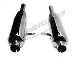 Triumph 650 Pre-unit Duplex Frame Exhaust Silencer Pair 1960-62 Pn# 70-4118 T.... Fixed Price $412.48.