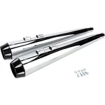 Bassani 4" Slip-on Mufflers Chrome Megaphone W/ Black End Caps For Touring 95-16. Fixed Price $731.45.