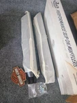 Harley 2000-2006 Softail Rush Mufflers Satin Black Slip Ons 25311-225. Fixed Price $175.00.