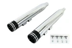 Mufflers Harley Flh M8 Slash Slip-on Chrome With Black Tips V-twin 30-4015 X2. Fixed Price $269.99.