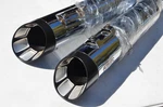 Magnaflow Hitman 4.5" Slip-on Muffler Set Chrome/black Harley Flh Flt -M287. Fixed Price $599.99.