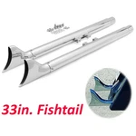 33" Fishtail Daul Exhaust Muffler Harley Softail Heritage Deluxe Performance. Fixed Price $123.49.