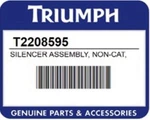 New Triumph Thruxton Silencer Assy, Non-cat, Rh T2208595. Fixed Price $380.00.
