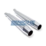 Mac Performance Taper Tip Kick Up Motorcycle Mufflers 1.75". Fixed Price $235.95.