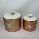Two Vintage Mcm Mirro Anodized Aluminum Copper Color Canisters Container. Fixed Price $17.99.