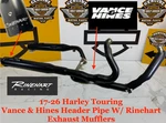 Vance & Hines Power Dual Reinhart Slip-ons 17-26 Harley Touring Exhaust Mufflers. Fixed Price $999.95.
