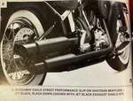 Harley Davidson Slash Down Mufflers Black 80781-10. Fixed Price $250.00.