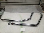 New Exhaust Drag Pipes Harley Softail Heritage Fatboy Fxst 1 3/4 Chrome No O2. Fixed Price $99.99.