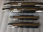 Rush Racing Slip Muffler Chrome Baloney Cut For Harley MODEL#26404-225. Fixed Price $80.00.