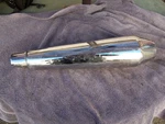 Triumph Thruxton 1200 Left Side Muffler T2203460 Nice Condition. Fixed Price $60.00.