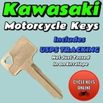Kawasaki Motorcycle Keys Cut Replacement For Codes B141411-B144444. Fixed Price $11.99.