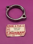 New! Genuine Kawasaki 1975-76 KT250 Trials Exhaust Pipe Holder Pn 18069-058-JBE. Fixed Price $69.95.