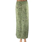 Vintage La Belle Green Floral High Waisted Side Slit Straight Maxi Slip Skirt 11. Fixed Price $26.99.