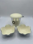 Lunares Luxe Cast Aluminum Ice Cream Quart Jar Canister Two Bowls San Francisco. Fixed Price $50.00.