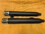 Harley Dyna Screamin Eagle Street Performance Slip-on Staggered Mufflers Black. Fixed Price $228.96.
