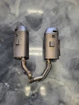 Used Oem 2009-2014 Yamaha YZF-R1 Mufflers 14B-14720-10-00, 14B-14710-10-00. Fixed Price $175.00.