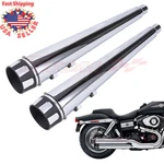 4" Slip-on Mufflers Exhaust Pipes End Caps For Harley Touring Model Glide 05-16. Fixed Price $152.95.