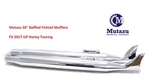 Mutazu 36" Chrome Fish Tail Exhaust Slip On Mufflers 17-UP Harley Touring Bagger. Fixed Price $199.00.